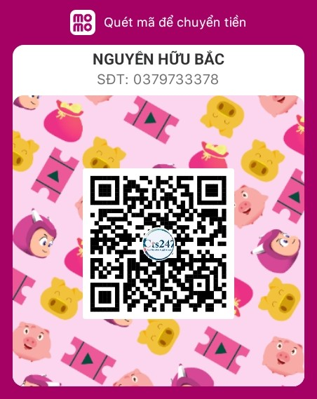 Quét mã QR để chuyển khoản nạp tiền tự động 24/24 qua Ví Điện Tử MOMO