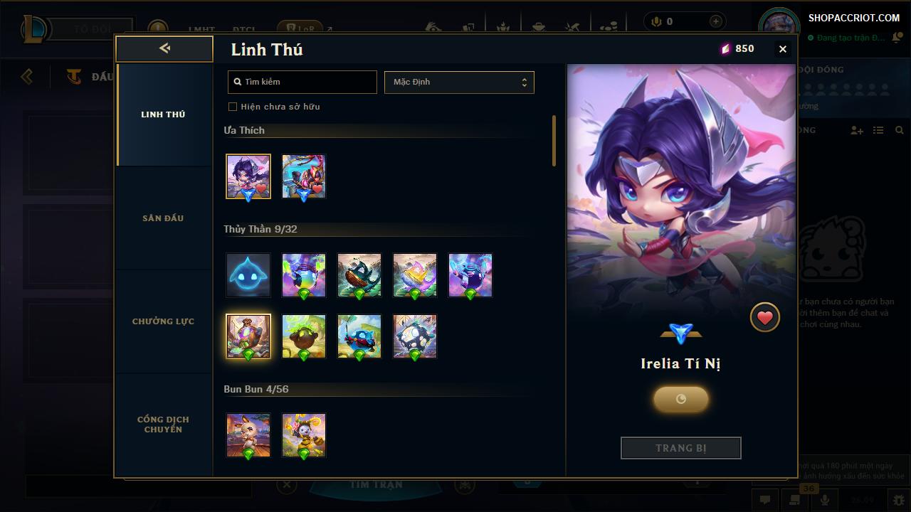 Acc Liên Minh Huyền Thoại mã số 10037