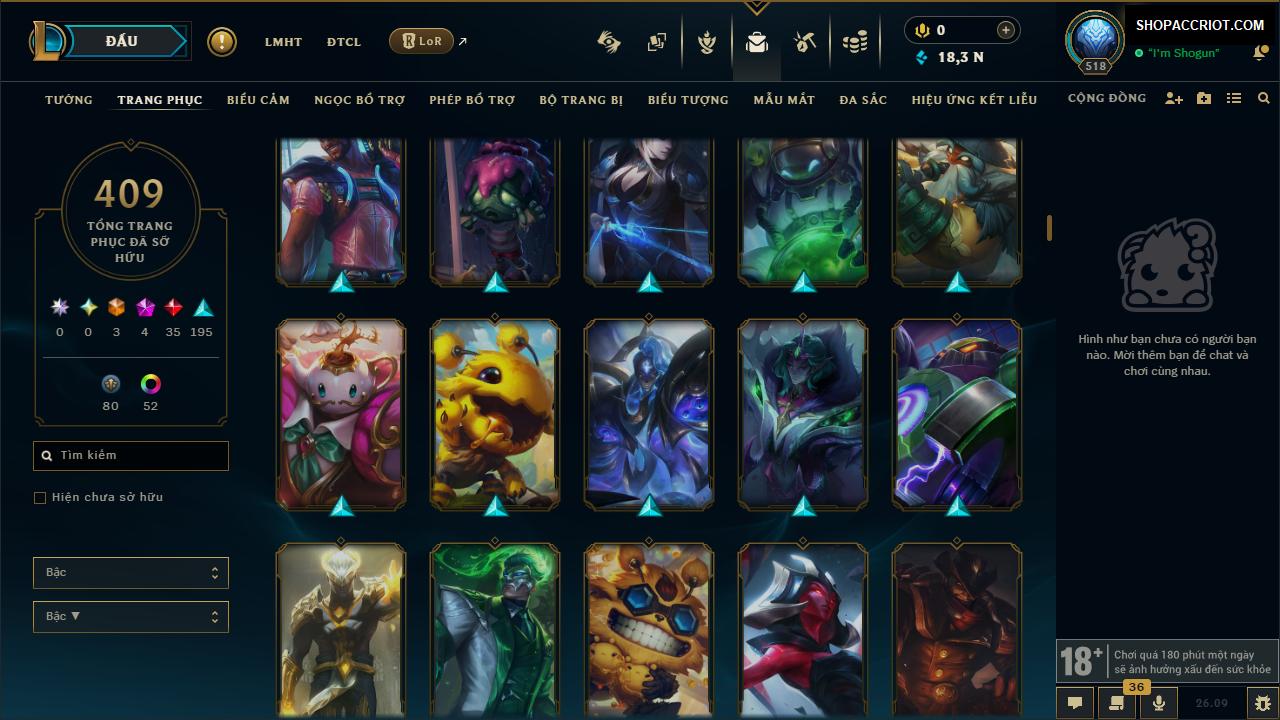 Acc Liên Minh Huyền Thoại mã số 9651