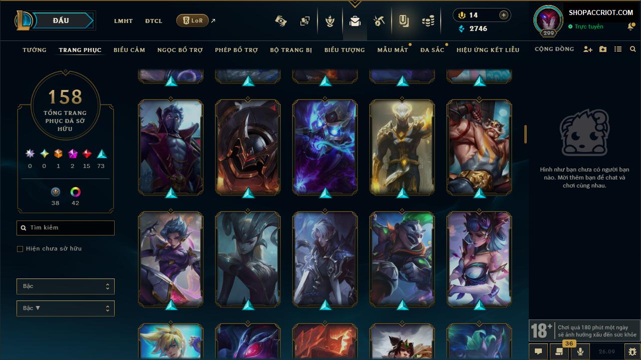 Acc Liên Minh Huyền Thoại mã số 9799