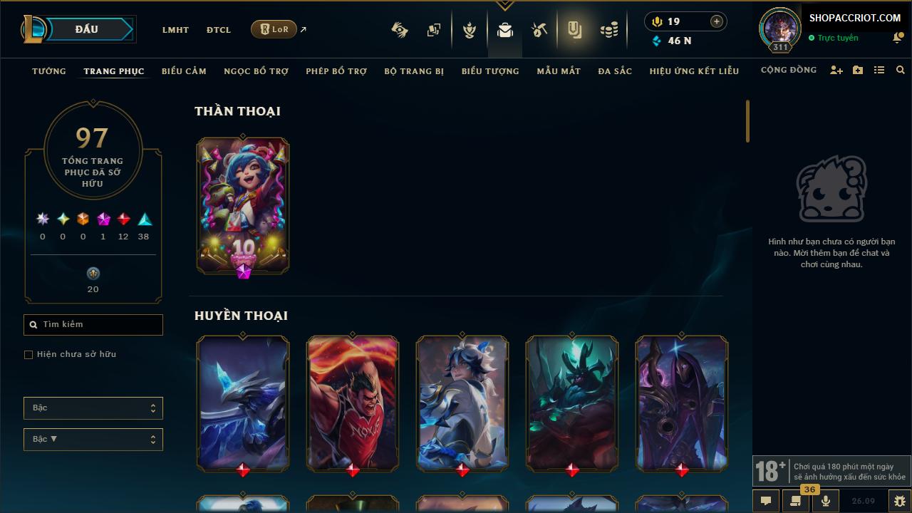 Acc Liên Minh Huyền Thoại mã số 9915