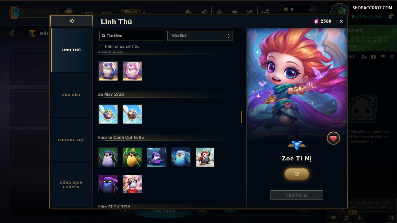Acc Liên Minh Huyền Thoại mã số 9941